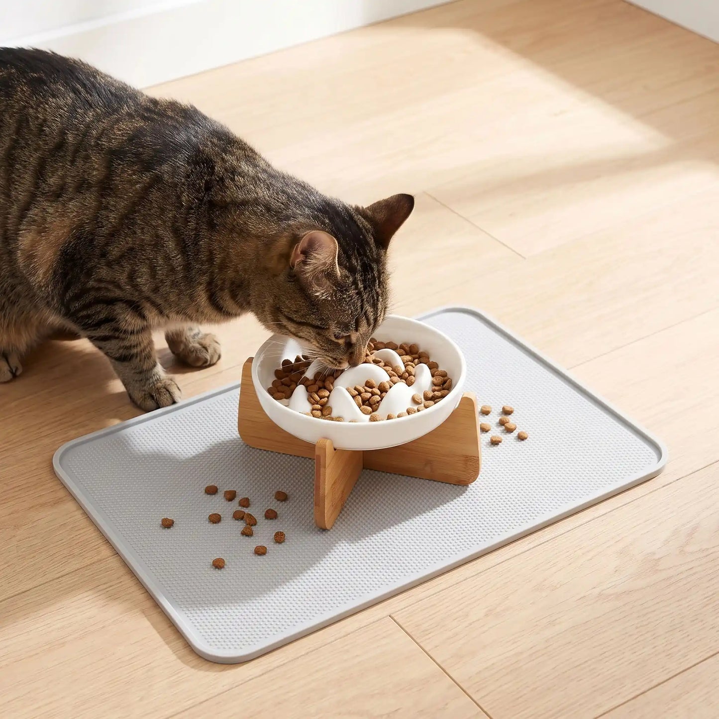 Gamelle chat anti glouton céramique chat mange croquettes