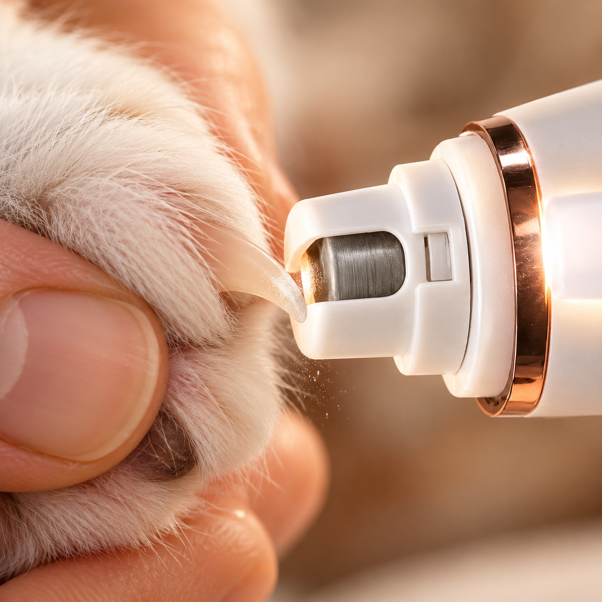 Coupe ongle pour chat côté lime sur griffe