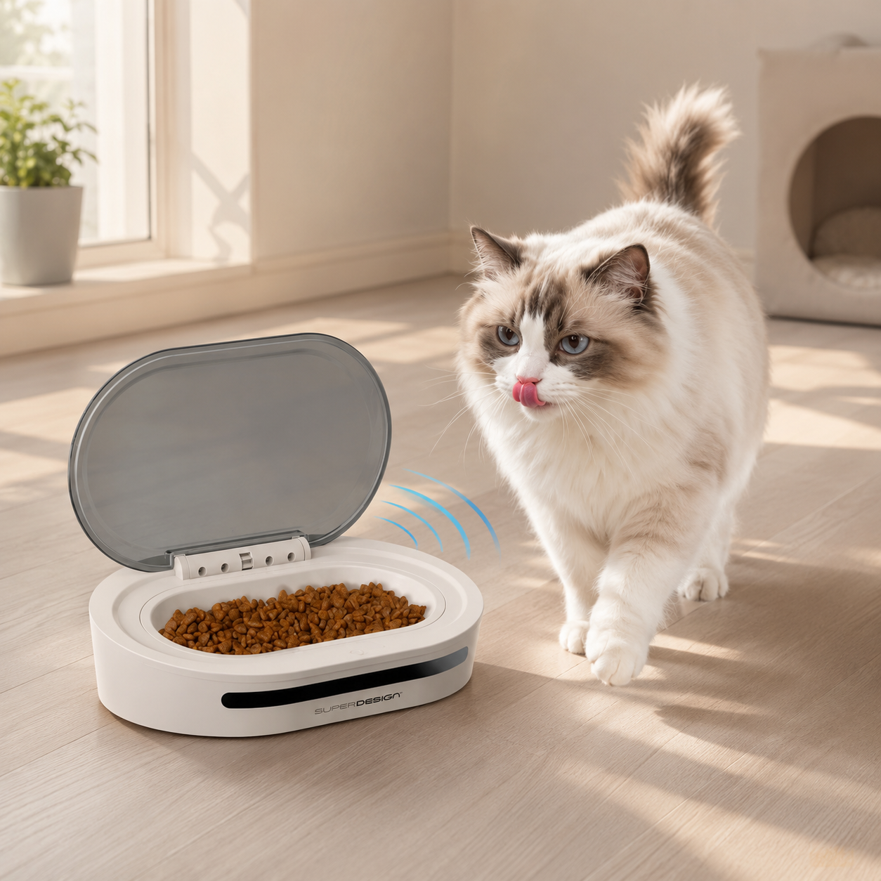 Gamelle automatique chat détectant chat en approche