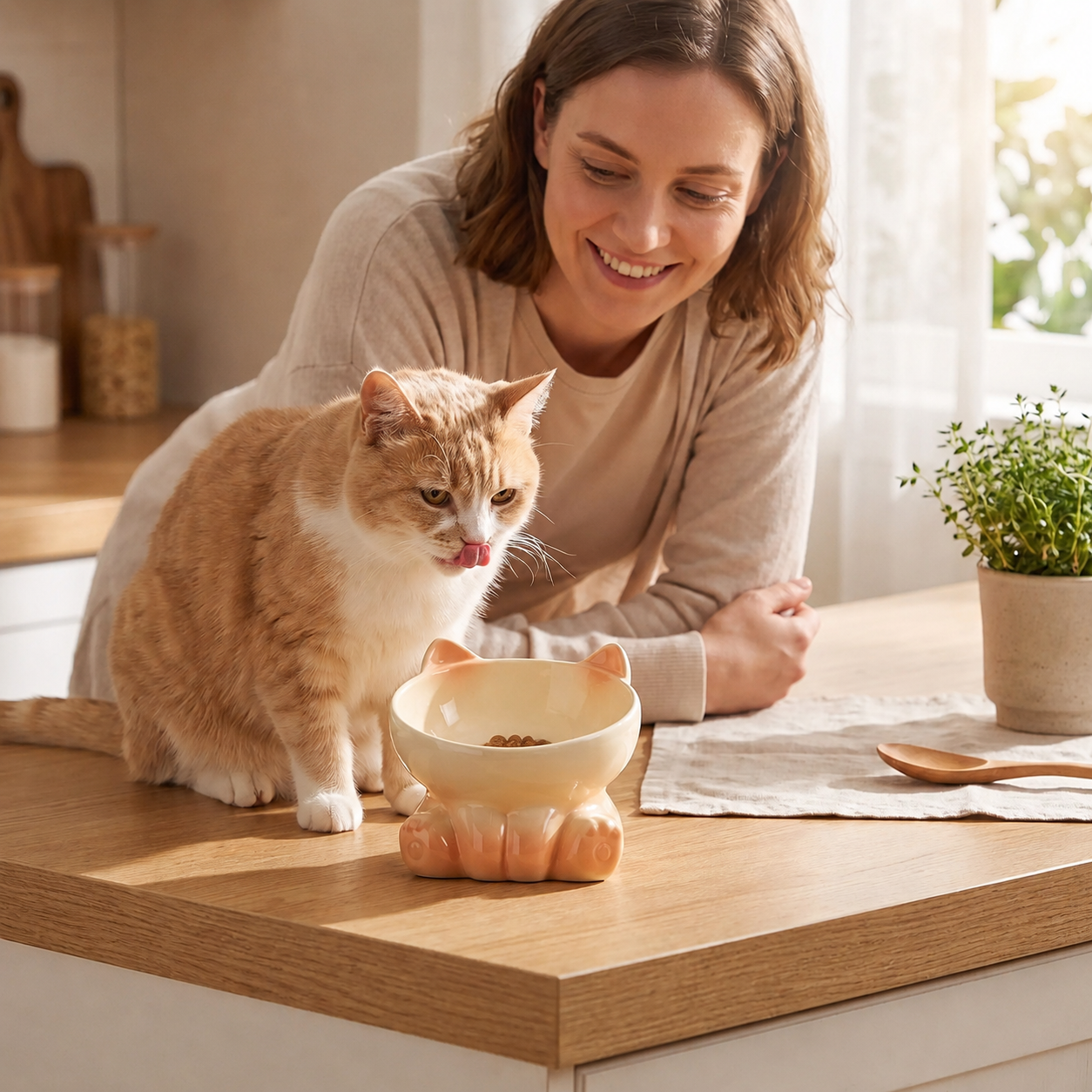 Gamelle pour chat orange chat finissant repas