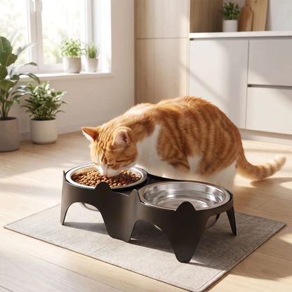 Gamelle chat surélevée double bol chat mange croquettes