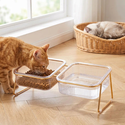 Gamelle surélevée chat double bol chat mange croquettes