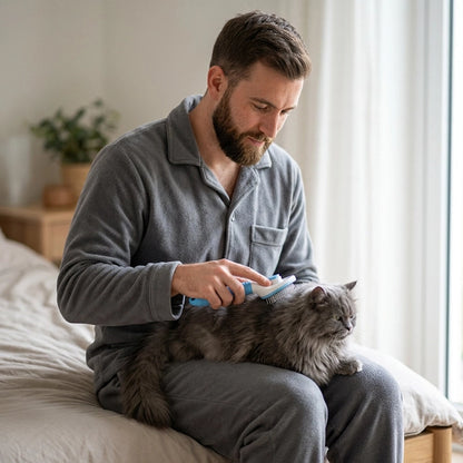 Brosse douce chat bleue homme brosse chat poil long
