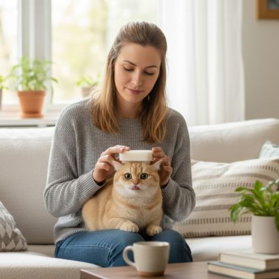 Brosse douce chat femme brosse tête chat