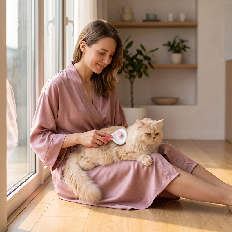 Brosse douce chat rose femme brosse chat poil long