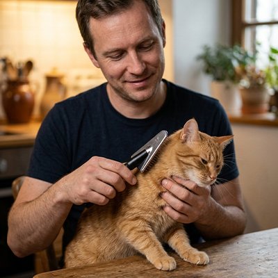 Brosse poil de chat homme brosse cou chat