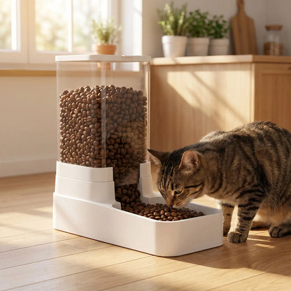 chat mange dans distributeur croquette chat