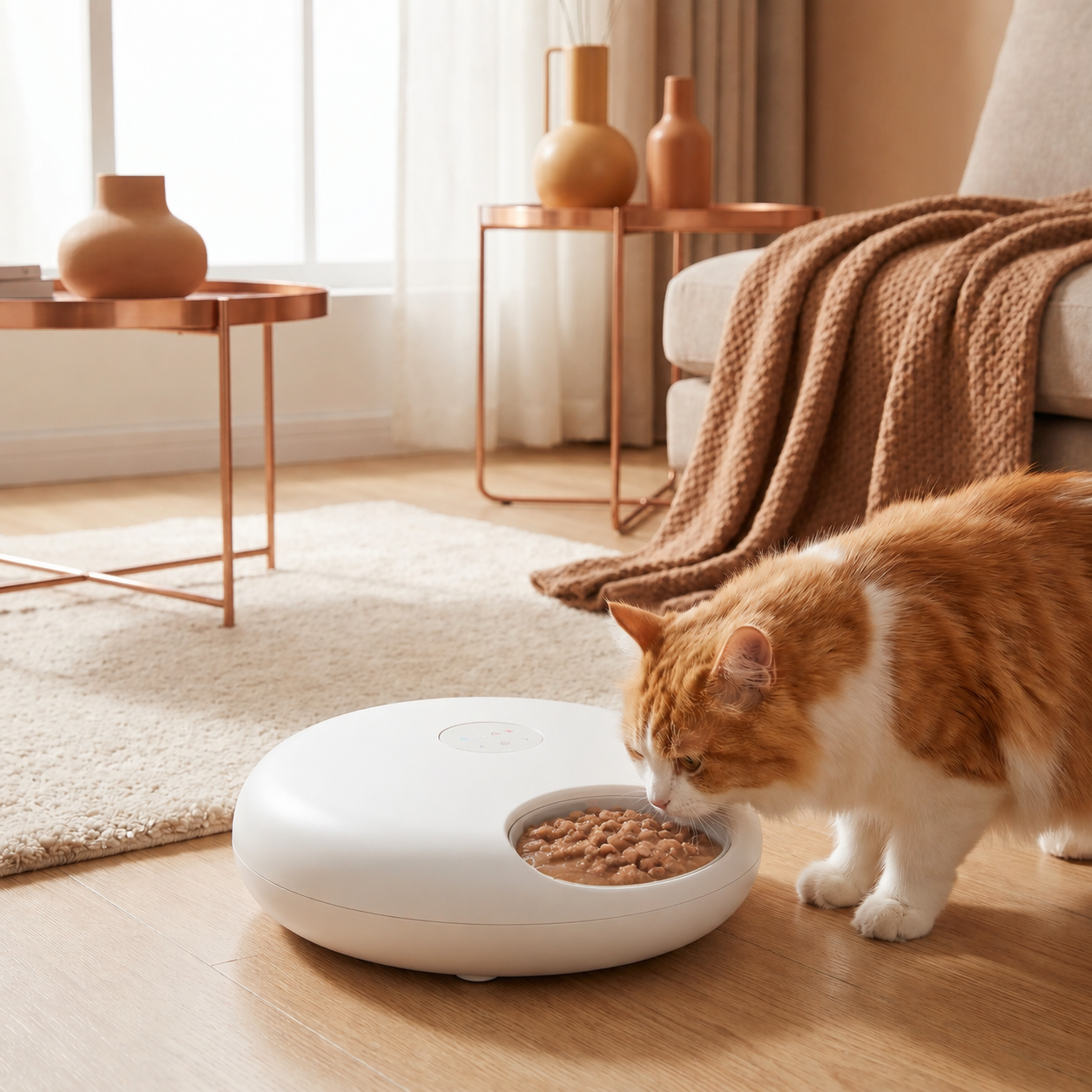 chat mange dans gamelle automatique chat