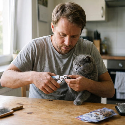Coupe griffe pour chat bleu homme coupant griffes chat 