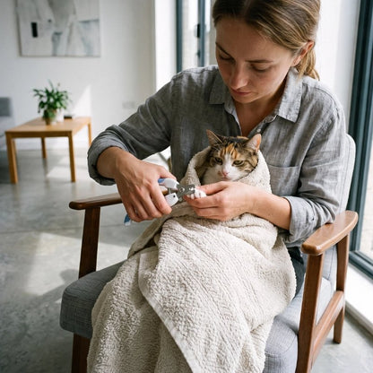 Coupe griffe pour chat bleu homme taillant griffes chat