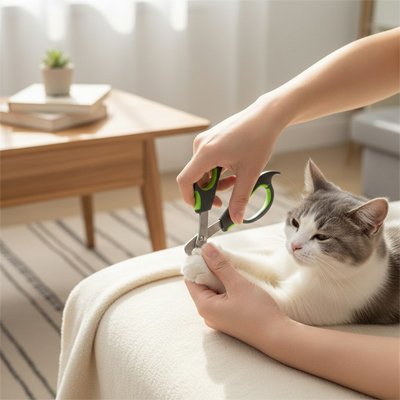 Coupe griffes pour chats chat gris blanc plaid crème