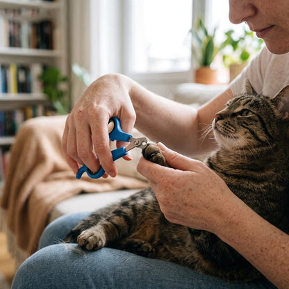 Coupe ongle pour chat bleu utilisé sur chat 