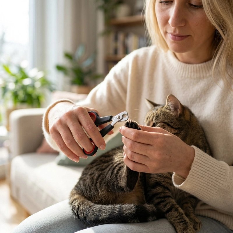 Coupe ongle pour chat noir patte chat tenue