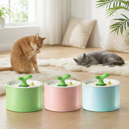 fontaine a eau ceramique chat verte rose bleue