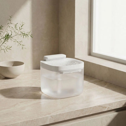 fontaine a eau chats blanche dans cuisine marbre