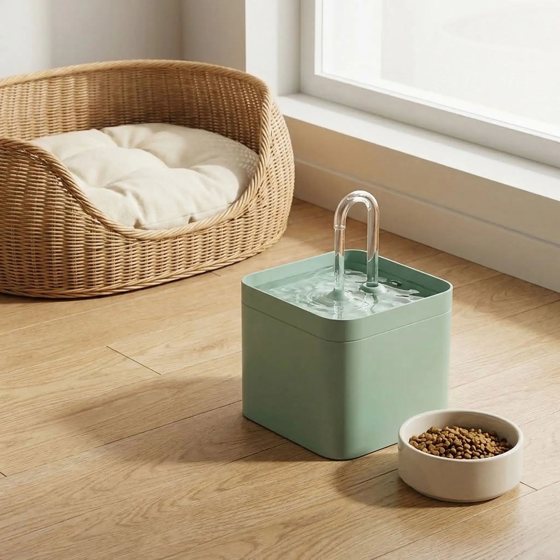 fontaine eau pour chat avec gamelle