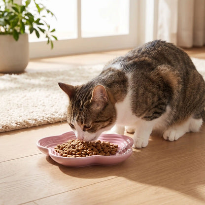 gamelle ceramique pour chat rose chat qui mange