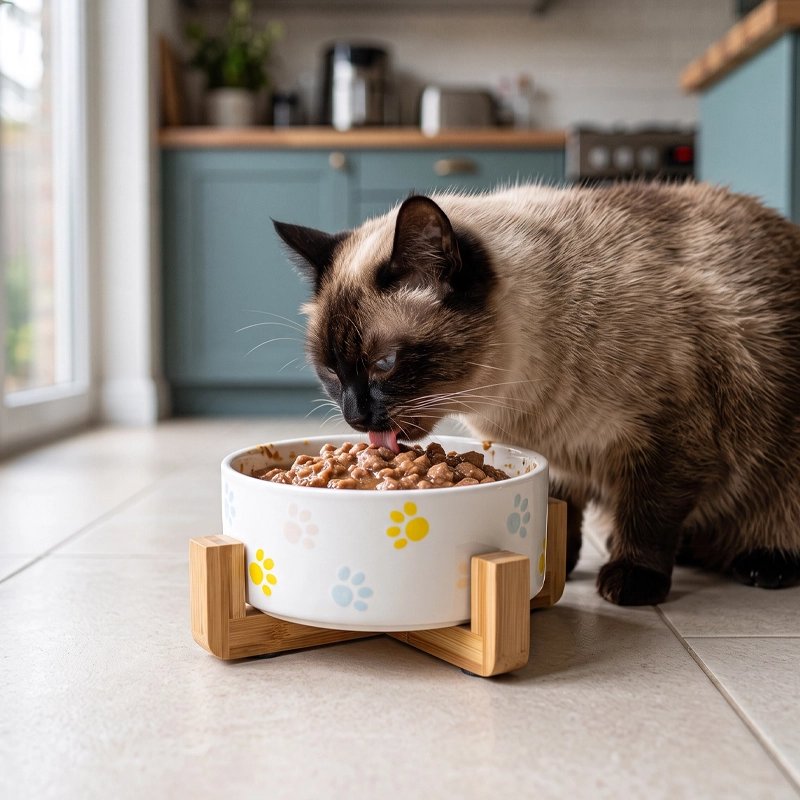 Gamelle chat céramique chat mange croquettes