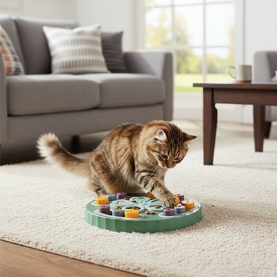 Gamelle ludique chat verte chat explore 