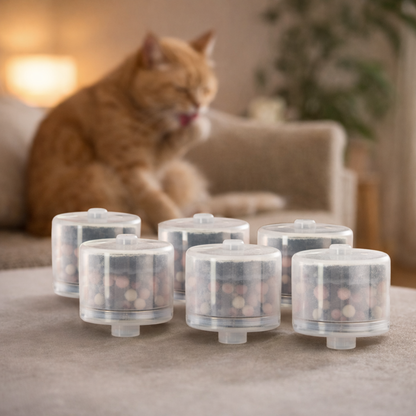 six filtres de fontaine a eau ceramique chat